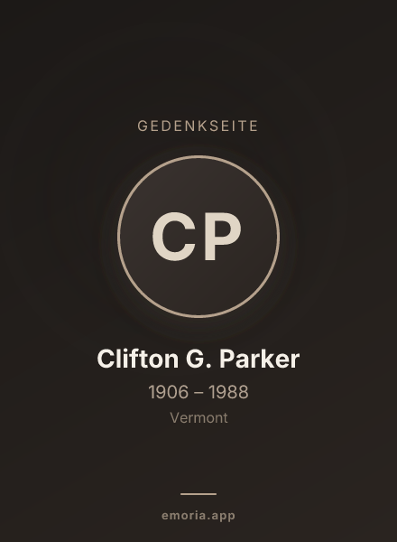 Gedenkportrait von Clifton G. Parker