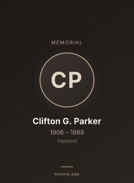 Memorial portrait of Clifton G. Parker