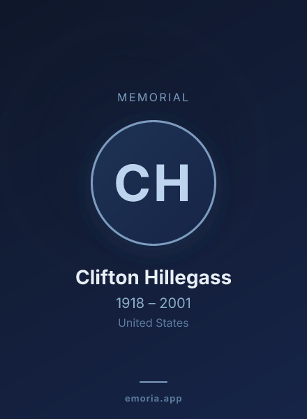 Memorial portrait of Clifton Hillegass