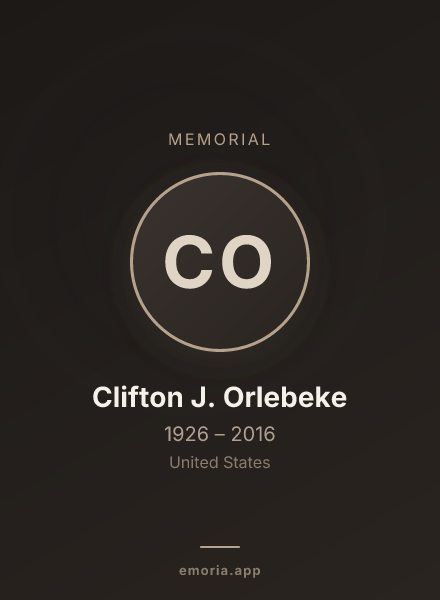 Memorial portrait of Clifton J. Orlebeke