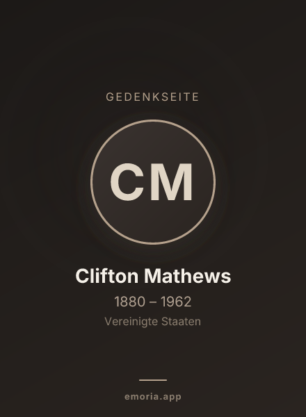 Gedenkportrait von Clifton Mathews