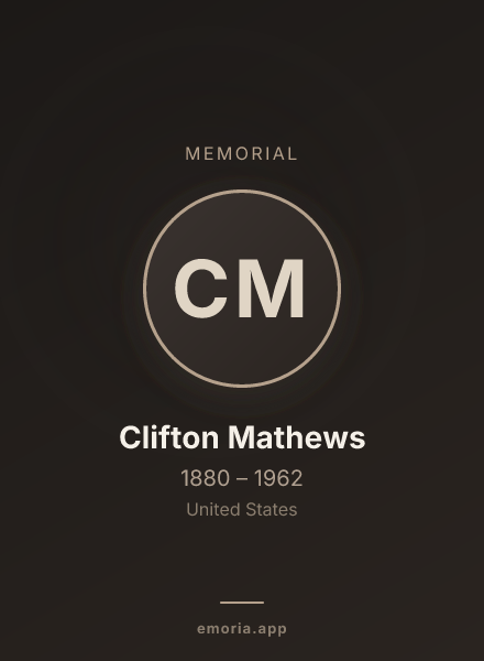 Memorial portrait of Clifton Mathews