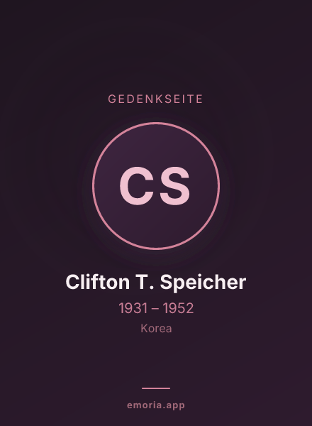 Gedenkportrait von Clifton T. Speicher