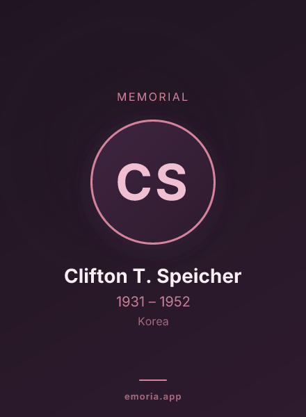 Memorial portrait of Clifton T. Speicher