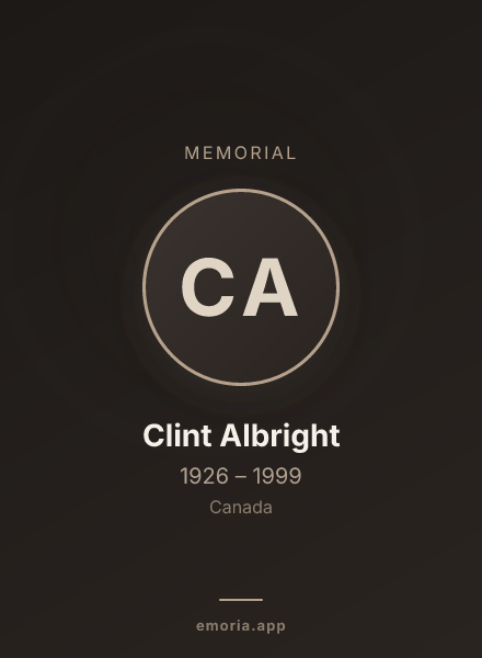 Memorial portrait of Clint Albright