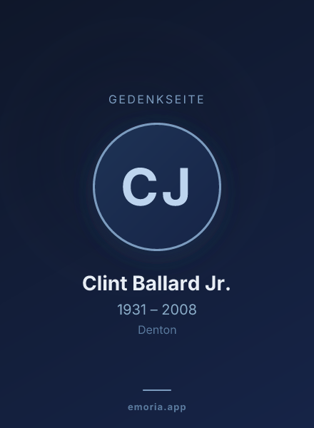 Gedenkportrait von Clint Ballard Jr.
