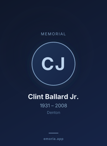 Memorial portrait of Clint Ballard Jr.