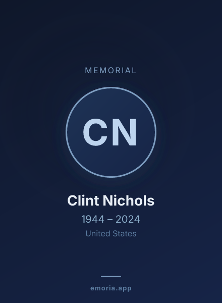 Memorial portrait of Clint Nichols
