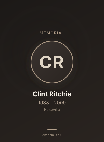 Memorial portrait of Clint Ritchie