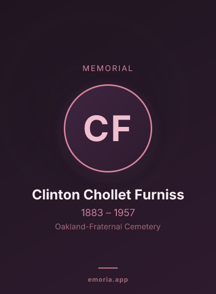 Memorial portrait of Clinton Chollet Furniss