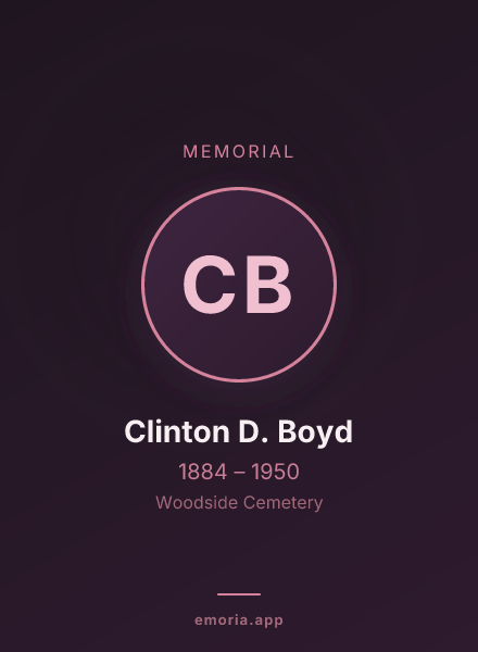 Memorial portrait of Clinton D. Boyd