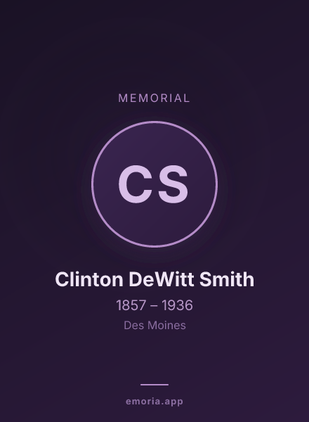 Memorial portrait of Clinton DeWitt Smith