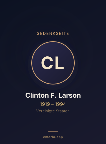 Gedenkportrait von Clinton F. Larson