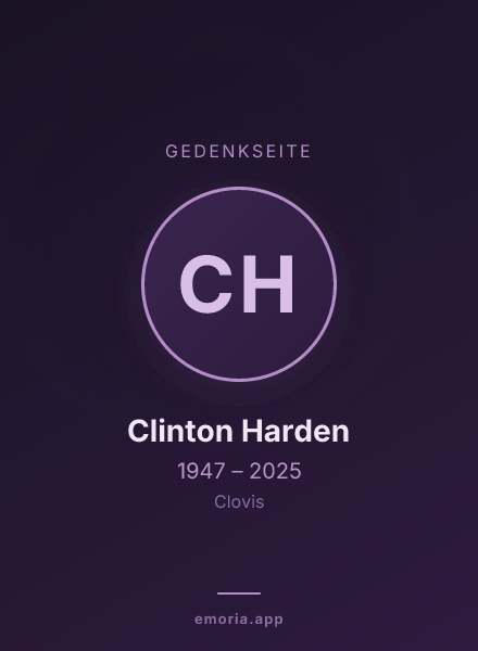 Gedenkportrait von Clinton Harden
