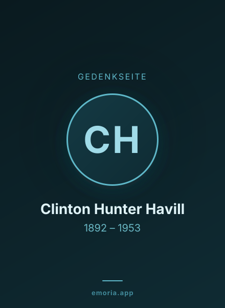 Gedenkportrait von Clinton Hunter Havill