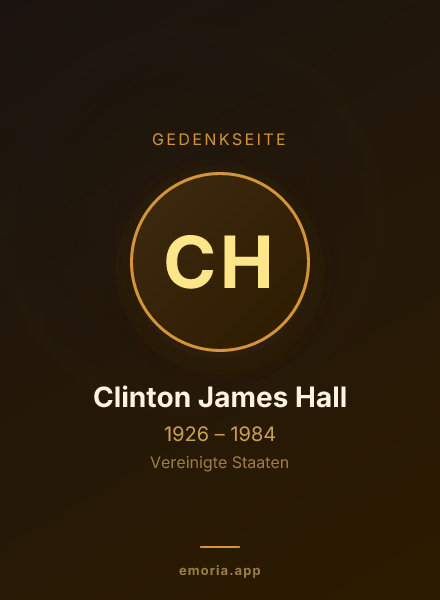 Gedenkportrait von Clinton James Hall