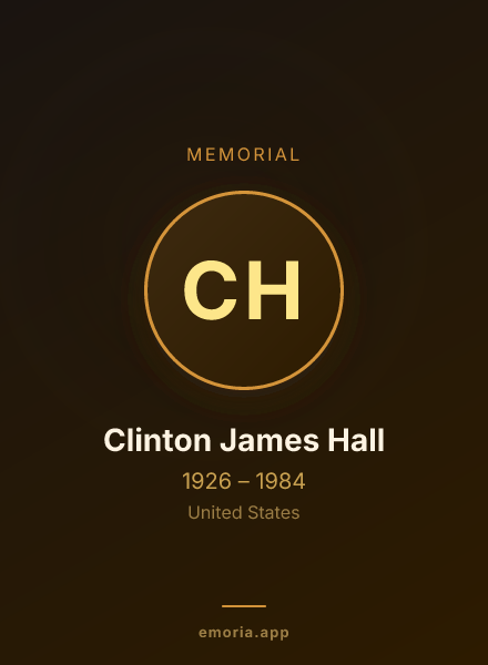 Memorial portrait of Clinton James Hall