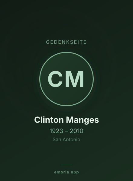 Gedenkportrait von Clinton Manges