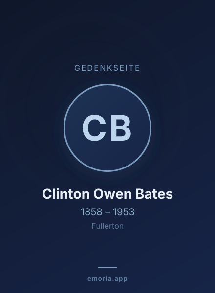 Gedenkportrait von Clinton Owen Bates