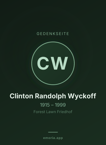 Gedenkportrait von Clinton Randolph Wyckoff
