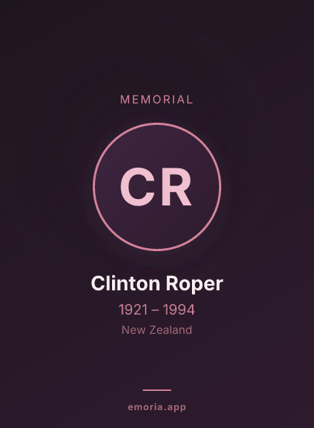 Memorial portrait of Clinton Roper