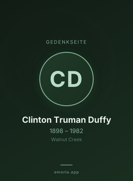Gedenkportrait von Clinton Truman Duffy