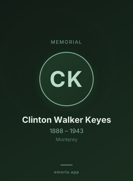 Memorial portrait of Clinton Walker Keyes