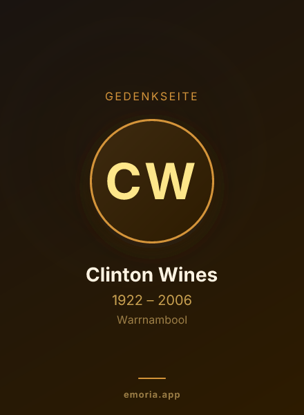Gedenkportrait von Clinton Wines