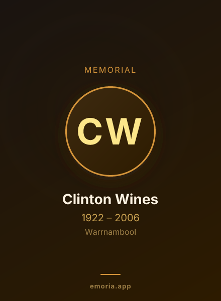 Memorial portrait of Clinton Wines