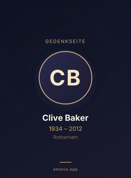 Gedenkportrait von Clive Baker