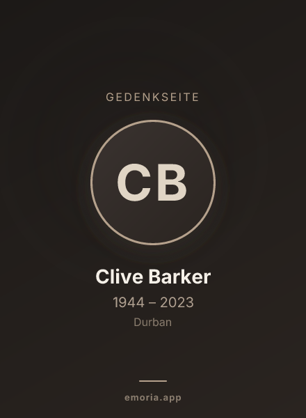 Gedenkportrait von Clive Barker