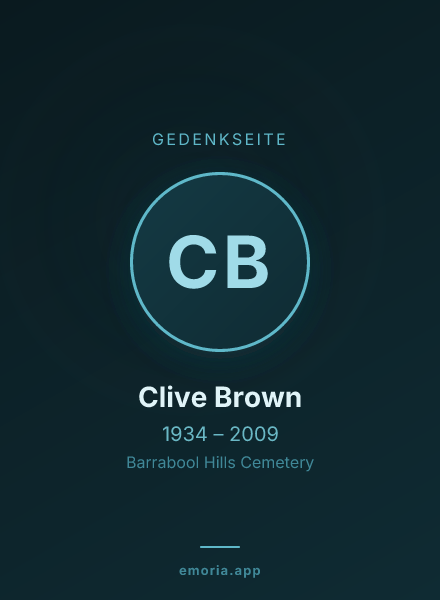 Gedenkportrait von Clive Brown