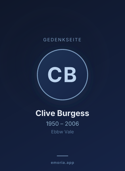 Gedenkportrait von Clive Burgess