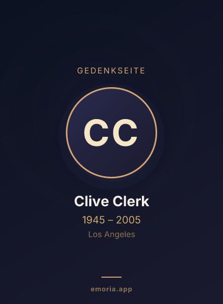 Gedenkportrait von Clive Clerk