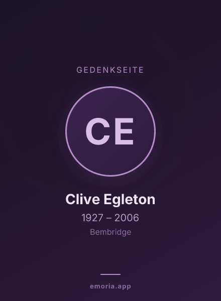 Gedenkportrait von Clive Egleton