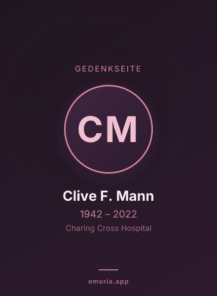 Gedenkportrait von Clive F. Mann