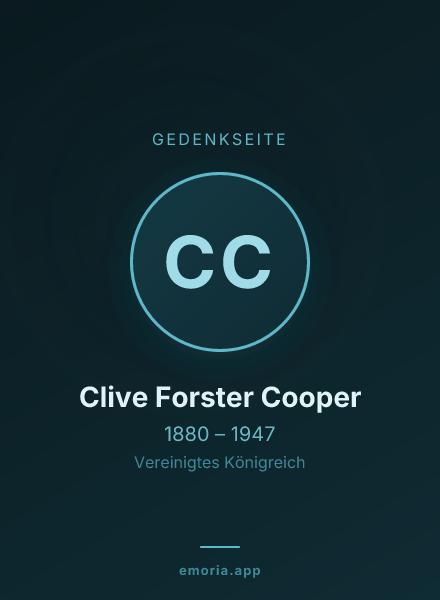 Gedenkportrait von Clive Forster Cooper