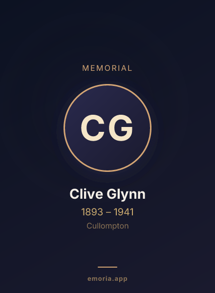 Memorial portrait of Clive Glynn