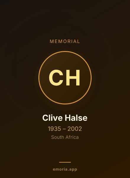 Memorial portrait of Clive Halse