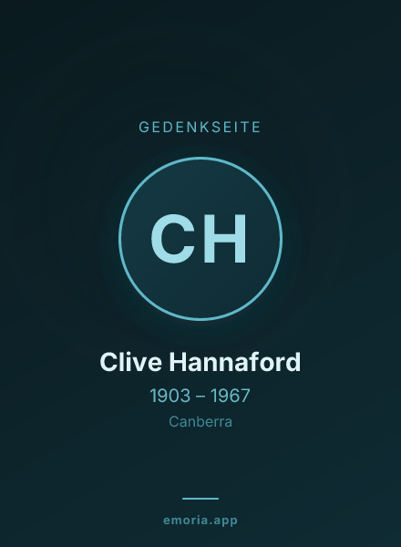 Gedenkportrait von Clive Hannaford