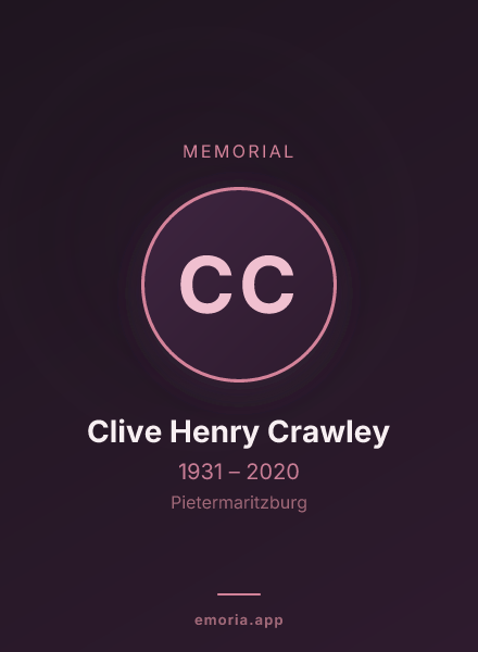 Memorial portrait of Clive Henry Crawley