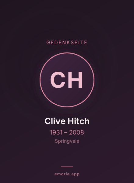 Gedenkportrait von Clive Hitch