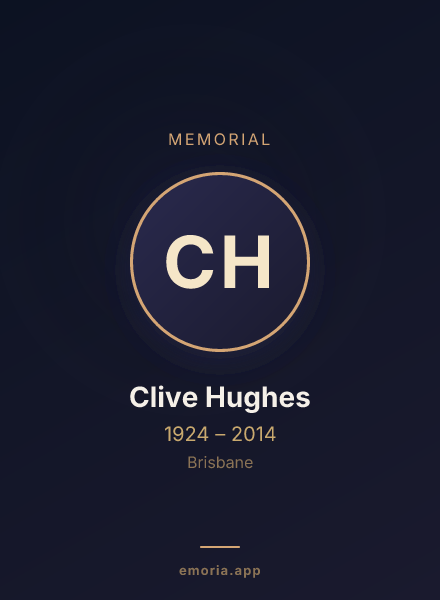 Memorial portrait of Clive Hughes
