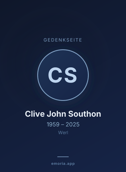 Gedenkportrait von Clive John Southon