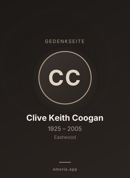 Gedenkportrait von Clive Keith Coogan