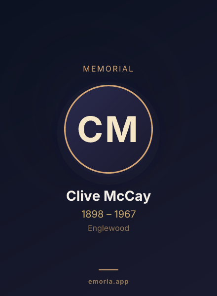 Memorial portrait of Clive McCay