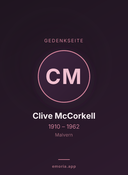 Gedenkportrait von Clive McCorkell