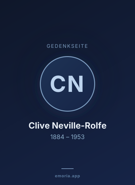 Gedenkportrait von Clive Neville-Rolfe