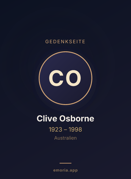 Gedenkportrait von Clive Osborne