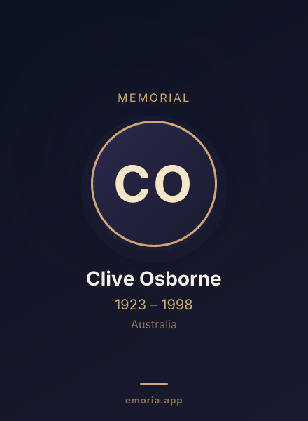 Memorial portrait of Clive Osborne